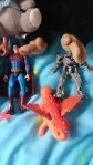 "Superman, Dragon toy & Megatron"